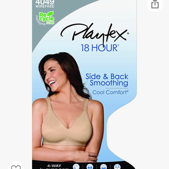 Playtex Women's Plus Size 18 Hour Seamless Smoothing Full Coverage Bra 38D Nude - Picture 7 of 8